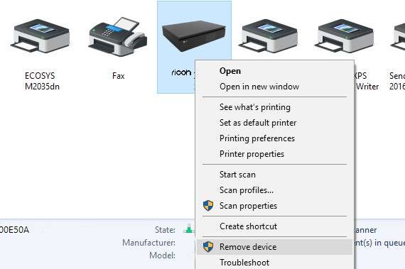 Ricoh printer offline