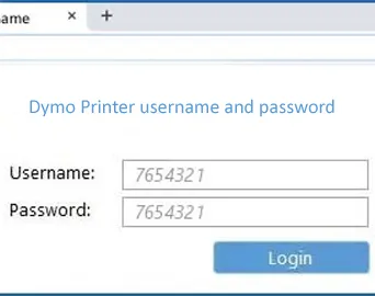 Dymo printers username and password